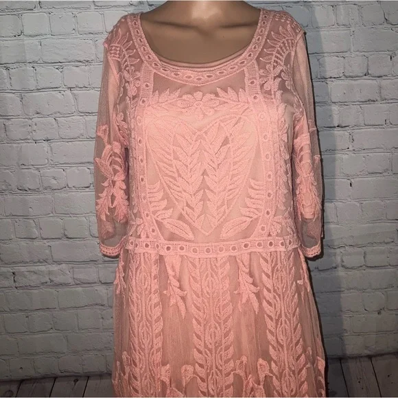 Orange Creek Long Pink floral dress size S/M - Picture 2 of 11